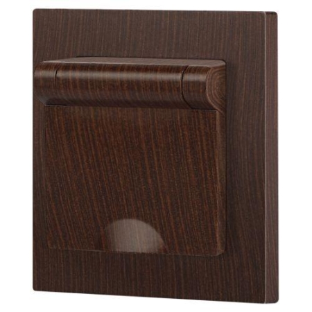 Розетка 1-м СП Accent 6-203-10 16А IP20 250В 2P+E Schuko с крышкой AL/CU венге Intro Б0063454 Розетка 1-м СП Accent 6-203-10 16А IP20 250В 2P+E Schuko с крышкой AL/CU венге Intro Б0063454