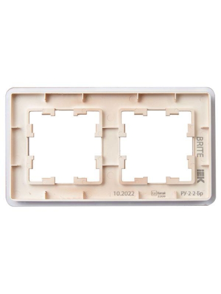 Рамка 2-м BRITE РУ-2-2-Бр стекло дым. RE IEK BR-M22-G-41-K97