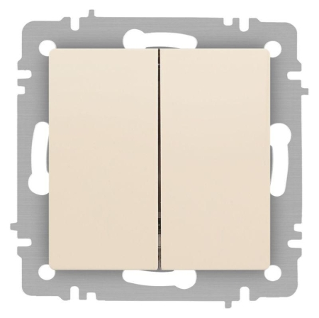 Выключатель 2-кл. СП Accent 6-104-02 10А IP20 250В AL/CU сл. кость Intro Б0063482