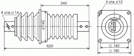 Изолятор ИПУ-10/630-7,5 УХЛ1 квадратный фланец