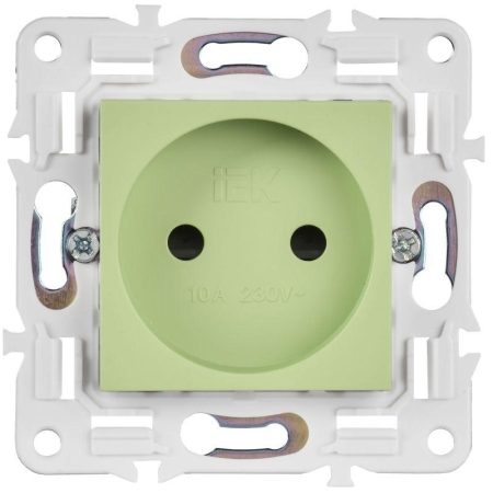 Розетка SKANDY 10А без заземл. защ. шторки SK-R01G мятный IEK SK-R13-10-K06
