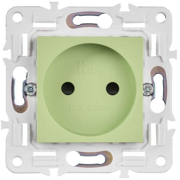 Розетка SKANDY 10А без заземл. защ. шторки SK-R01G мятный IEK SK-R13-10-K06
