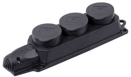 Колодка удлинителя 3-м IP44 Омега РБ33-1-0м с защ. крышкой каучук IEK PKR61-016-2-K02 Колодка удлинителя 3-м IP44 Омега РБ33-1-0м с защ. крышкой каучук IEK PKR61-016-2-K02