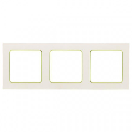 Рамка 3-м Стокгольм бел. с линией цвета зел. PROxima EKF EAM-G-302-10