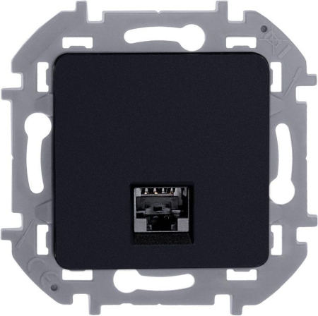 Розетка компьютерная Inspiria RJ45 кат.5E UTP антрацит IEK 673828 Розетка компьютерная Inspiria RJ45 кат.5E UTP антрацит IEK 673828