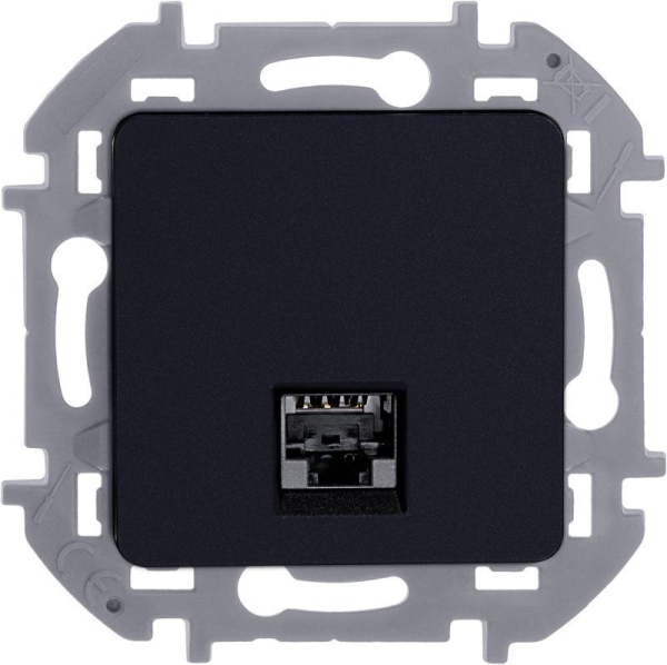 Розетка компьютерная Inspiria RJ45 кат.5E UTP антрацит IEK 673828 Розетка компьютерная Inspiria RJ45 кат.5E UTP антрацит IEK 673828
