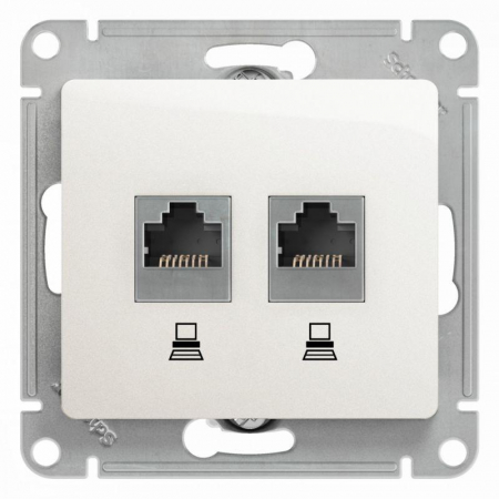 Розетка компьютерная 2-м Glossa RJ45 кат.5E механизм перламутр. SE GSL000685KK Розетка компьютерная 2-м Glossa RJ45 кат.5E механизм перламутр. SE GSL000685KK