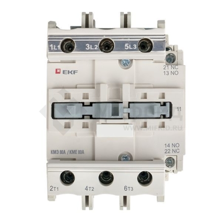 Контактор КМЭ-3 80А кат. 230В AC 1НО+1НЗ EKF ctr-s-80-220
