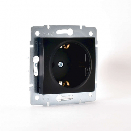 Розетка 1-м СП Karina с заземл. защ. шторки термопласт механизм черн. бархат LEZARD 707-4288-124B Розетка 1-м СП Karina с заземл. защ. шторки термопласт механизм черн. бархат LEZARD 707-4288-124B