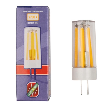 Лампа светодиодная филаментная PLED-G4 PRO 6Вт 2700К 480лм 230В d16.5х50мм JazzWay 5062412