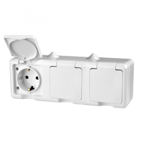 Розетка 3-м ОП Dita 16А IP54 250В с заземл. с крышкой бел. TOKOV ELECTRIC TKL-DT-R3Z-C01-IP54 Розетка 3-м ОП Dita 16А IP54 250В с заземл. с крышкой бел. TOKOV ELECTRIC TKL-DT-R3Z-C01-IP54