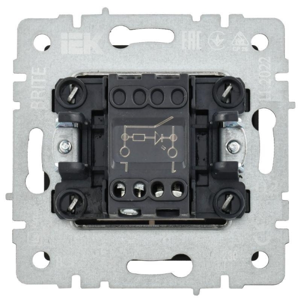 Выключатель 1-кл. СП BRITE ВС10-1-1-БрА 10А с индик. механизм алюм. IEK BR-V10-1-10-K47