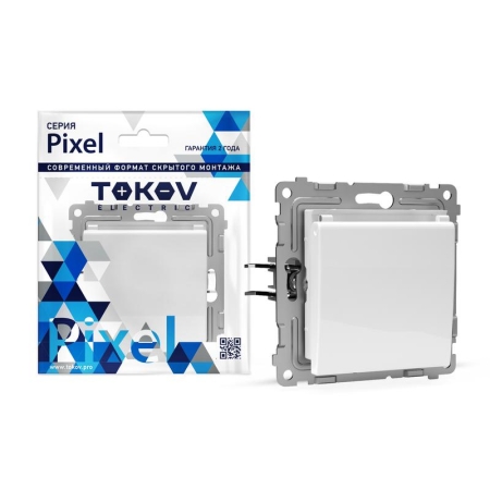 Розетка 1-м СП Pixel 16А IP20 с заземл. защ. шторки с крышкой механизм бел. TOKOV ELECTRIC TKE-PX-R1ZSW1-C01 Розетка 1-м СП Pixel 16А IP20 с заземл. защ. шторки с крышкой механизм бел. TOKOV ELECTRIC TKE-PX-R1ZSW1-C01