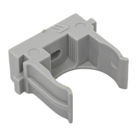 Держатель для труб (клипса) d25мм для монтажн. пистолета сер. (уп.100шт) Plast EKF derjp-z-25