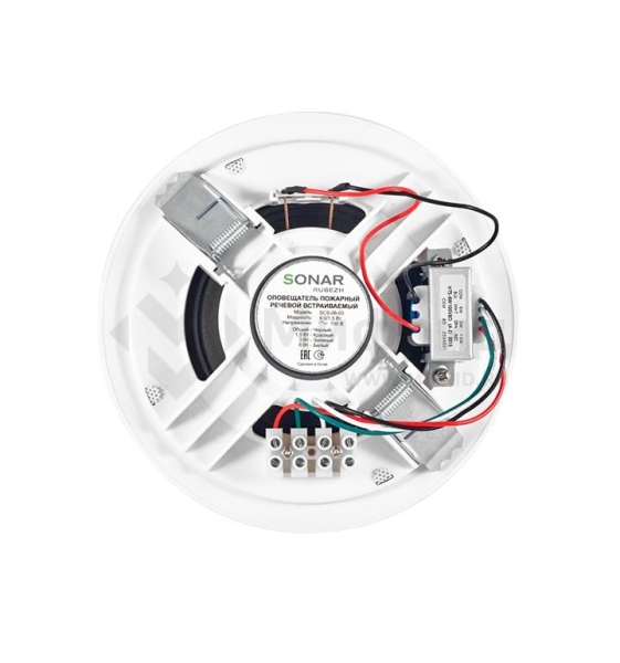 Оповещатель пожарный речевой встраив. SCS-06-03 100В 6/3/1.5Вт 145Гц-20кГц SONAR RBZ-361102
