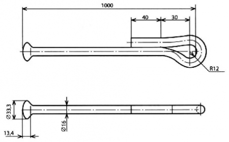 Штанга пестик-ушко (L=1000)  КС-172