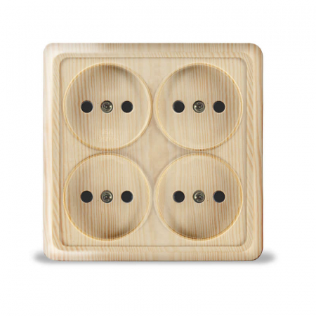 Розетка 4-м ОП Олимп 16А IP20 квадрат. без заземл. сосна UNIVersal 1176 Розетка 4-м ОП Олимп 16А IP20 квадрат. без заземл. сосна UNIVersal 1176