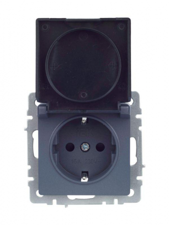 Розетка BRITE РСбш10-3-БрМ 16А IP20 с заземл. защ. шторки с крышкой механизм маренго IEK BR-R16-16-K35 Розетка BRITE РСбш10-3-БрМ 16А IP20 с заземл. защ. шторки с крышкой механизм маренго IEK BR-R16-16-K35