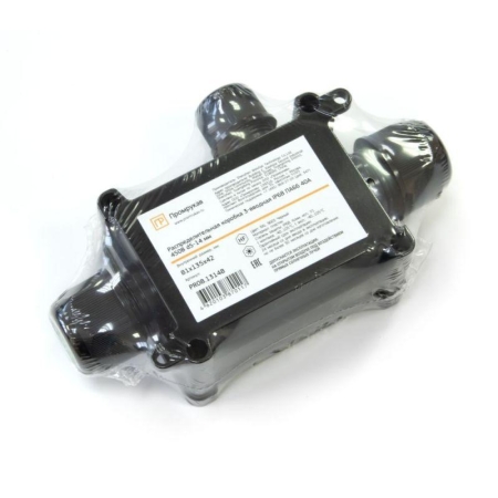 Коробка распределительная ОП 130х81х42 3-вводная IP68 ПА66 40А 450В d5-14мм черн. Промрукав PR08.13148