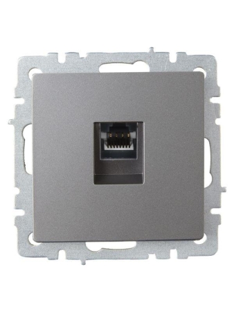 Розетка компьютерная СП RJ45 кат.6 BRITE РК11-БрС механизм сталь IEK BR-K10-2-K46 Розетка компьютерная СП RJ45 кат.6 BRITE РК11-БрС механизм сталь IEK BR-K10-2-K46