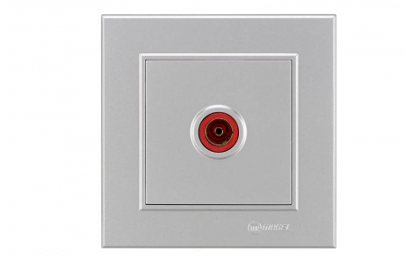 Розетка телевизионная проходная TV СП Karea 16А IP20 серебр. Makel 56065007 Розетка телевизионная проходная TV СП Karea 16А IP20 серебр. Makel 56065007