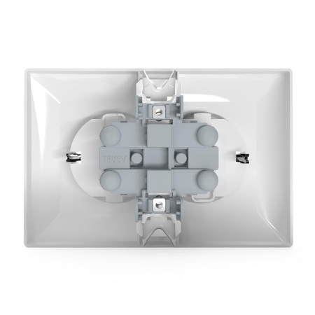 Розетка 2-м СП AVA 16А IP20 с заземл. защ. шторки в сборе бел. TOKOV LIGHT TKL-AV-R2FZSF-C01