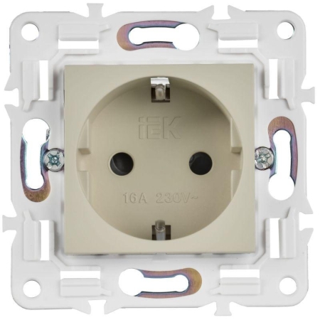 Розетка SKANDY 16А с заземл. защ. шторки SK-R04B беж. IEK SK-R14-16-K10