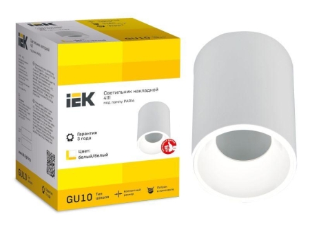 Светильник 4111 накладной поворотный GU10 бел. пласт. IEK LT-UPB0-4111-GU10-1-K01