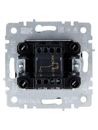 Выключатель проходной 1-кл. СП BRITE ВС10-1-7-БрТБ 10А с индик. механизм бронза IEK BR-V12-1-10-K45