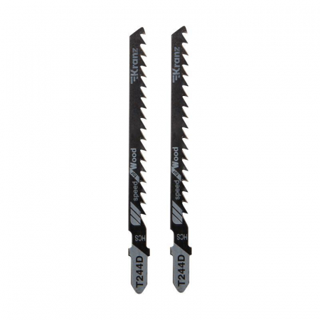 Пилка для электролобзика по дереву T244D 100мм 6 зубьев на дюйм 8-60мм фигурный рез (уп.2шт) Kranz KR-92-0312