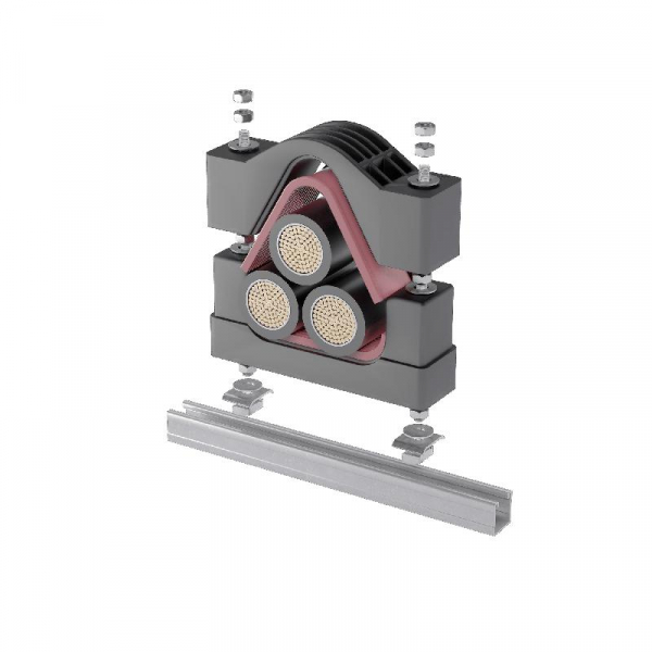 Крепление для кабеля высоковольтное усиленное d85-110мм VKK3-85-110 КМ LO24134 Крепление для кабеля высоковольтное усиленное d85-110мм VKK3-85-110 КМ LO24134