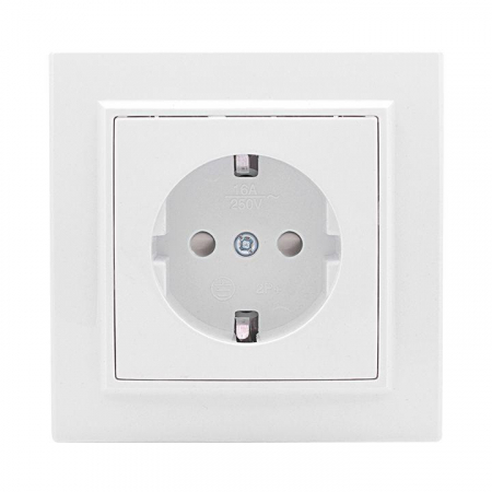 Розетка 1-м СП Минск 16А IP20 с заземл. защ. шторки бел. Basic EKF ERR16-028-100 Розетка 1-м СП Минск 16А IP20 с заземл. защ. шторки бел. Basic EKF ERR16-028-100