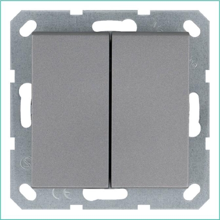 Переключатель проходной 2-кл. 10А IP20 механизм алюм. Jasmart G3022S Переключатель проходной 2-кл. 10А IP20 механизм алюм. Jasmart G3022S