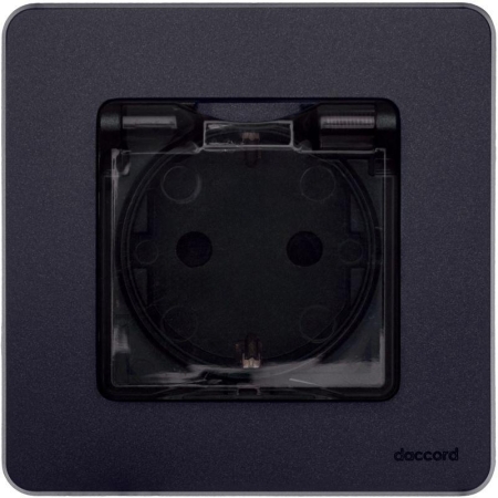 Розетка 1-м СП Inspiria 16А IP44 250В 2P+E защ. шторки с крышкой немецк. стандарт механизм антрацит IEK 673743 Розетка 1-м СП Inspiria 16А IP44 250В 2P+E защ. шторки с крышкой немецк. стандарт механизм антрацит IEK 673743