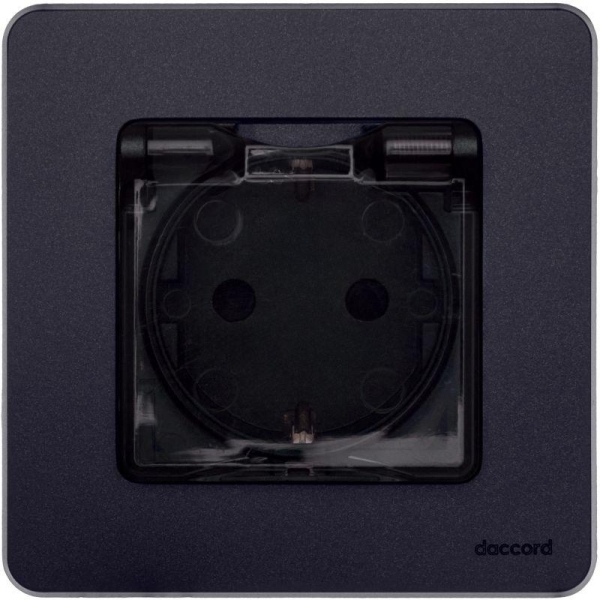 Розетка 1-м СП Inspiria 16А IP44 250В 2P+E защ. шторки с крышкой немецк. стандарт механизм антрацит IEK 673743 Розетка 1-м СП Inspiria 16А IP44 250В 2P+E защ. шторки с крышкой немецк. стандарт механизм антрацит IEK 673743