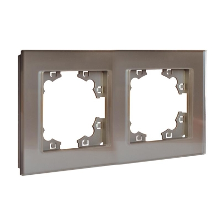 Рамка 2-м Афина стеклянная мокко UNIVersal 2285 Рамка 2-м Афина стеклянная мокко UNIVersal 2285