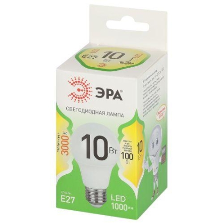 Лампа светодиодная GREEN LINE A60-10W-830-E27 GL 10Вт груша 3000К свет тепл. E27 Эра Б0067118 Лампа светодиодная GREEN LINE A60-10W-830-E27 GL 10Вт груша 3000К свет тепл. E27 Эра Б0067118
