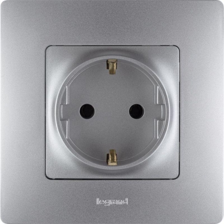 Розетка 1-м СП Etika 16А IP20 250В 2P+E с заземл. немецк. стандарт винтов. клеммы механизм алюм. IEK 672421 Розетка 1-м СП Etika 16А IP20 250В 2P+E с заземл. немецк. стандарт винтов. клеммы механизм алюм. IEK 672421