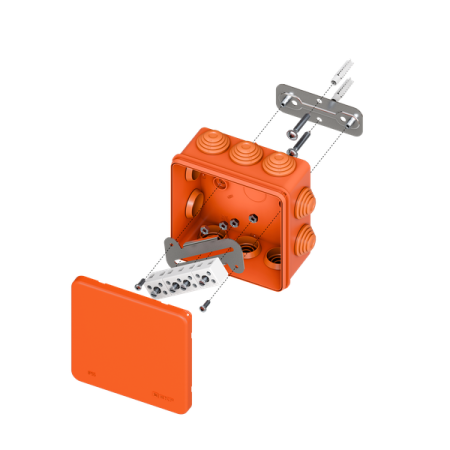 Коробка огнестойкая E45 100х100х50мм IP55 с клеммниками 7 полюсов 0.5-6кв.мм HF EKF plc-kmfr-100-706