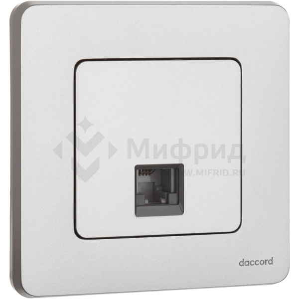Розетка телефонная СП Inspiria RJ11 IP20 механизм алюм. IEK 673822