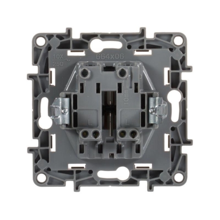Выключатель 2-кл. СП Etika 10А IP20 250В 10AX безвинтов. зажимы механизм сл. кость IEK 672302