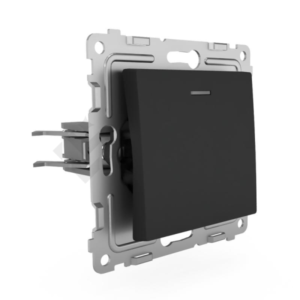 Выключатель 1-кл. СП Pixel 10А IP20 с индикатором механизм карбон TOKOV ELECTRIC TKE-PX-V1I-C14