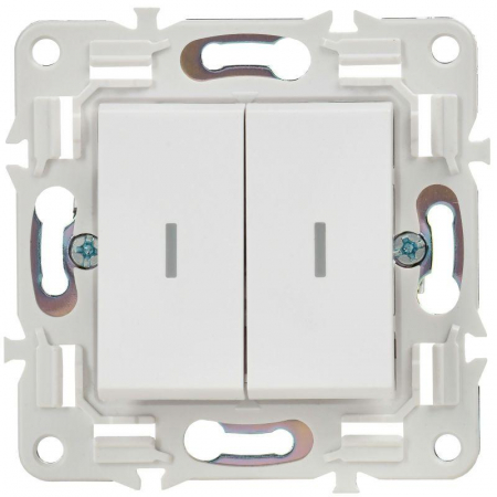 Выключатель 2-кл. SKANDY 10А SK-V09W с индикацией арктич. бел. IEK SK-V20-1-10-K01