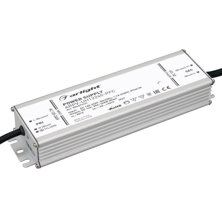 Блок питания ARPV-UH12240-PFC 12В 20.0А 240Вт IP67 металл Arlight 024271(1) Блок питания ARPV-UH12240-PFC 12В 20.0А 240Вт IP67 металл Arlight 024271(1)