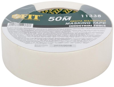 Лента малярная креппированная клейкая 38ммх50м FIT 11338