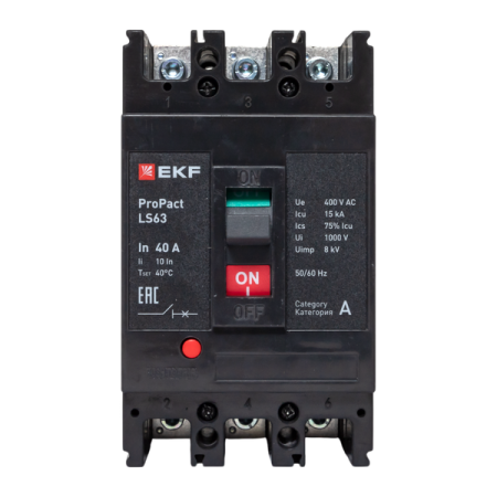 Выключатель автоматический 3п 40А 15кА LS63 ProPact EKF mccb-63-15-3-40-ls Выключатель автоматический 3п 40А 15кА LS63 ProPact EKF mccb-63-15-3-40-ls