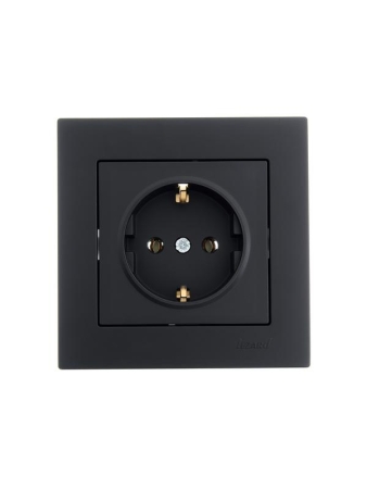 Розетка 1-м СП Vesna с заземл. ПБТ механизм черн. бархат LEZARD 742-4288-122B Розетка 1-м СП Vesna с заземл. ПБТ механизм черн. бархат LEZARD 742-4288-122B