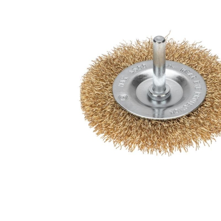 Щетка дисковая для дрели витая латунированная проволока 75мм Kranz KR-91-1249
