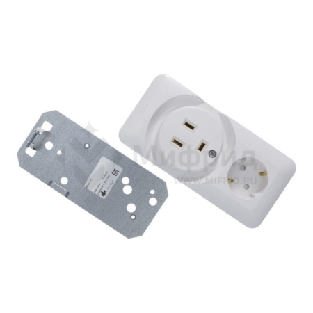 Розетка 2-м ОП Blanca / Прима 250В комбинир. для электроплиты 32А+силовая 16А (опт. упак.) бел. SE RA32-211R-B