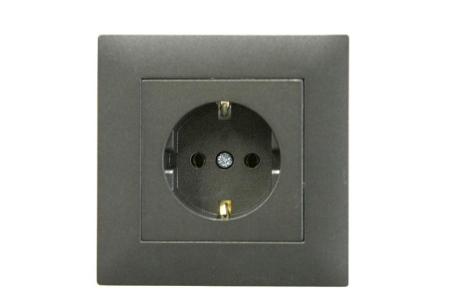 Розетка 1-м Karea RIZZ STAR с заземл. дым. металлик Makel 88050028 Розетка 1-м Karea RIZZ STAR с заземл. дым. металлик Makel 88050028